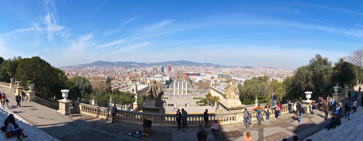 Vistas desde el MNAC en Barcelona