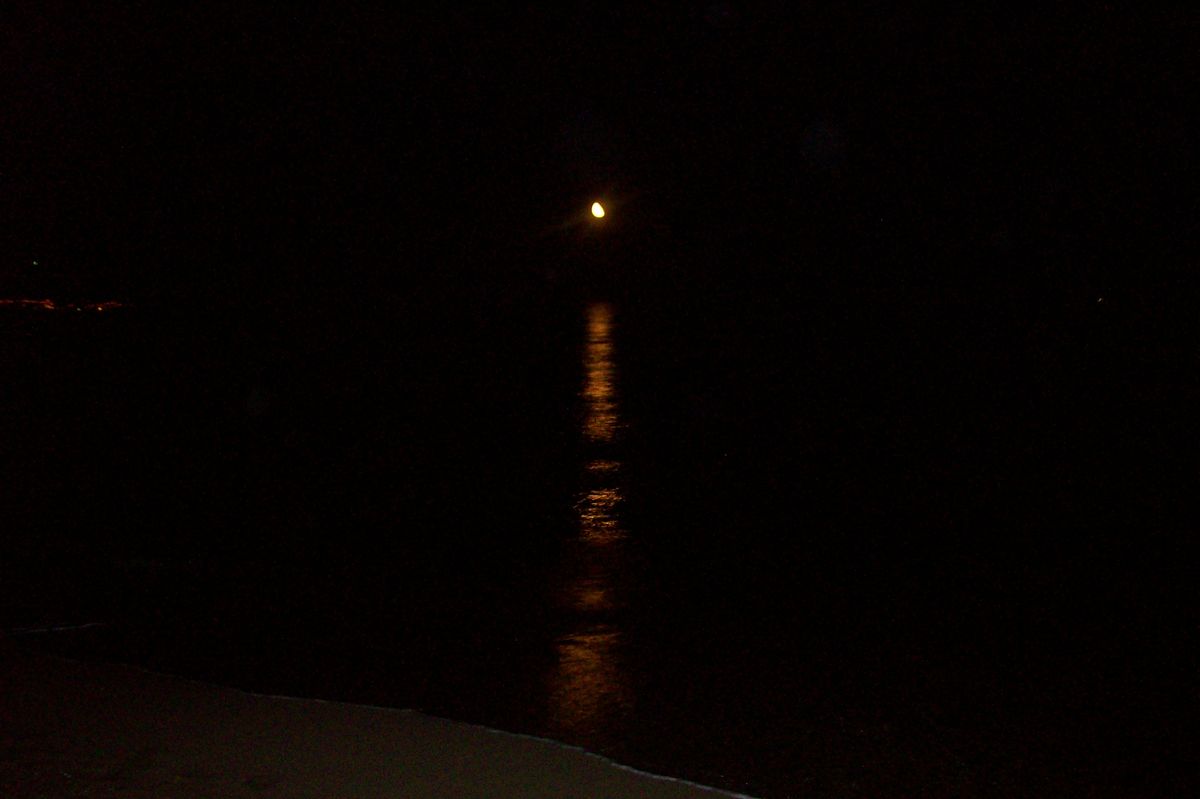 Silueta del mar rayo de luna