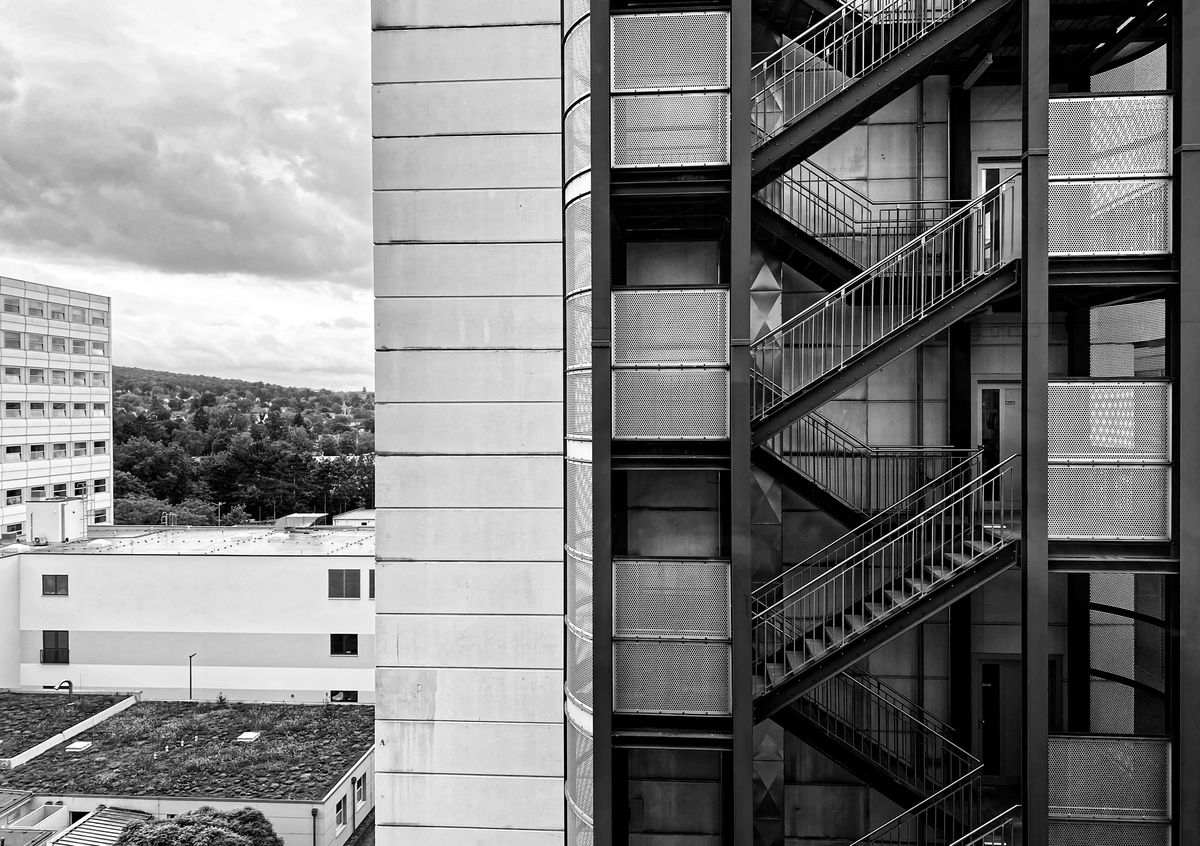 Nottreppen am Bettenhaus 1 der Universitätsmedizin Göttingen